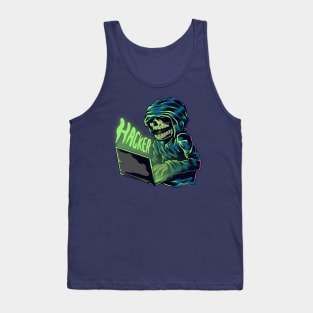 Funny Hacker illustration Tank Top